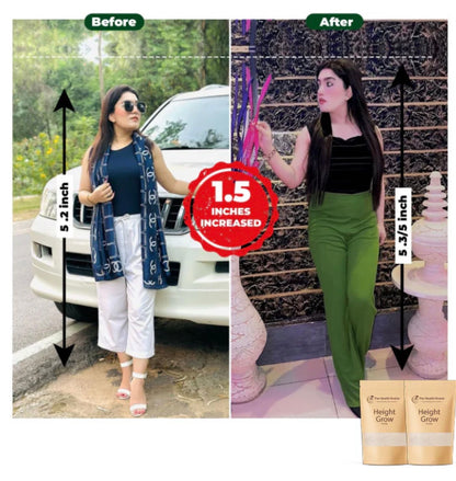 Natural Height Grow Powder (3–5) Inch Growth - Herbal, Safe, and Clinically Tested (100g)